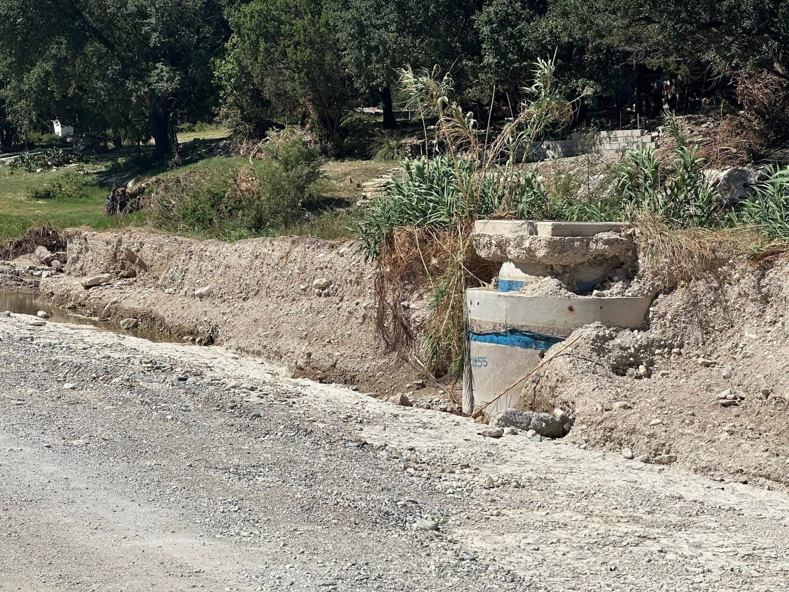 Town Creek Road Bridge over Town Creek - Photo shared by Kerrville Mayor Joe Herring on his personal Facebook profile used as the only public outlet for City of Kerrville press releases