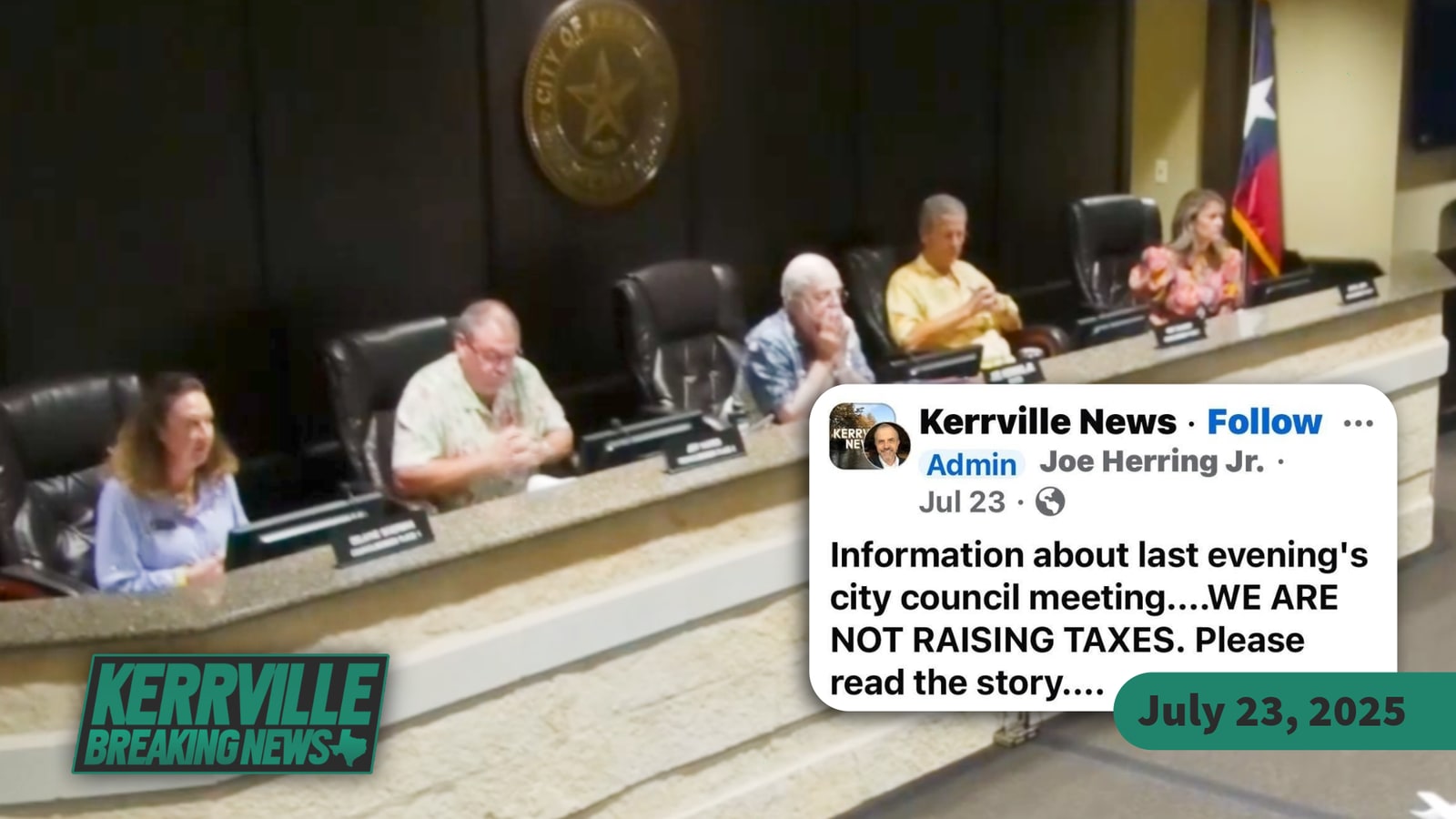 WE ARE NOT RAISING TAXES — Raises Taxes, Two Years In A Row?