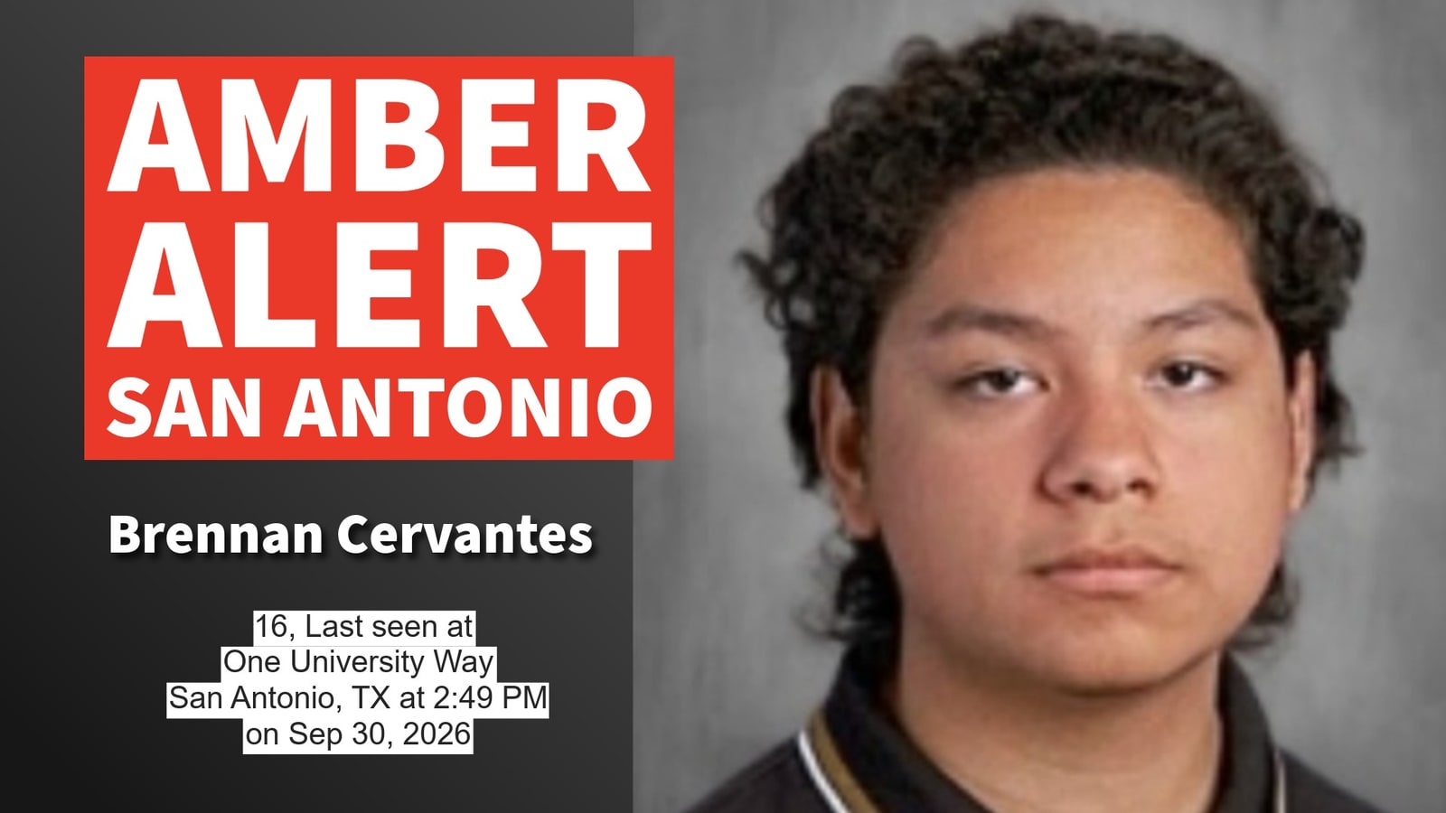 AMBER Alert Issued For 16-Year-Old Last Seen At Texas A&M–San Antonio